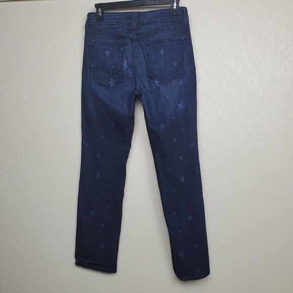 NYDJ Sheri Skinny Ventura Denim Blue Jean Dark Wash Factory Fading Star Print 6P - Picture 4 of 15